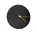 Black-gold minimal clock isolated on a white background