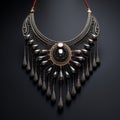 Black And Gold Necklace With Pearls - Inspired By Chuah Thean Teng And Maori Art