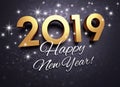 Black and gold New Year 2019 Greeting card Royalty Free Stock Photo