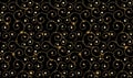 Black and gold ornametal pattern. Abstract modern background. Vector illustration. Dark backdrop with shiny golden