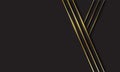 Black and gold overlapped stripes vector header. Geometric material banner with blank space for your logo. Dark abstract vector Royalty Free Stock Photo