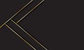 Black and gold overlapped stripes vector header. Geometric material banner with blank space for your logo. Dark abstract vector Royalty Free Stock Photo