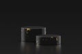 Black gold podium luxury product display on 3d stone background of minimal empty marble pedestal presentation rock stage showcase