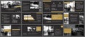 Black gold presentation templates and infographics elements back Royalty Free Stock Photo