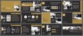 Black gold presentation templates and infographics elements background. Use for business annual report, flyer, corporate marketing Royalty Free Stock Photo