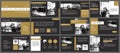 Black gold presentation templates and infographics elements background. Use for business annual report, flyer, corporate marketing Royalty Free Stock Photo