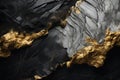 a black and gold rock with gold streaks