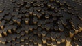 Black-gold abstract field hexagon