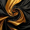 Black and gold silk satin vortex Royalty Free Stock Photo