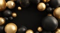 black and gold spheres abstract background Royalty Free Stock Photo