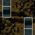 black and gold squared tiles mosaic dice square format design with turquoise ladder