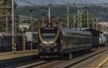 Black gold train in Zabreh station in summer day