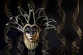 Black Gold Venetian Jester Mask