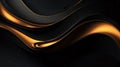 Black and gold wavy background. 3d rendering, 3d illustration Royalty Free Stock Photo