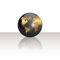 Black and Gold World Globe Illustration