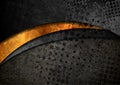 Black and golden abstract grunge wavy corporate background