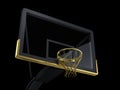Black and golden basketball backboard