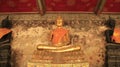 Black And Golden Buddha Statue Adorned On Temple Terrace