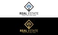 Black and golden color Modern Real State Logo Design set, Royal Place logo bundle, Apartment Sweet Home, icon designk gradient col Royalty Free Stock Photo