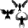 black golden eagle emblem crest tattoo pack collection Royalty Free Stock Photo