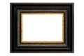 Black Golden mockup canvas frame isolated on white background Royalty Free Stock Photo