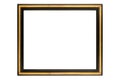 Black Golden mockup canvas frame isolated on white background Royalty Free Stock Photo