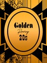 Black and golden roaring 20s` card template