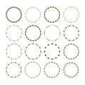 Black and golden round and circle empty emblem icons set design elements on white