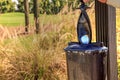 Black golf ball cleaner station Royalty Free Stock Photo