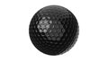 Black golf ball isolated on white background.