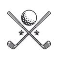 Black golf club silhouette. golf club Line art logos or icons. vector illustration Royalty Free Stock Photo