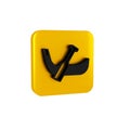 Black Gondola boat italy venice icon isolated on transparent background. Tourism rowing transport romantic. Yellow