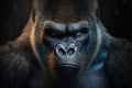 Black gorilla portrait. Illustration Generative AI Royalty Free Stock Photo