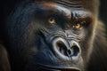 Black gorilla portrait. Illustration Generative AI Royalty Free Stock Photo