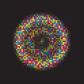Black Gradient Dots. Colorful Halftone Dots. Texture Modern. Dot Gradation. Circle Shape. Graphic Retro. Royalty Free Stock Photo