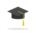 Black graduate cap icon, Graduation and Knowledge , vector, illustration Royalty Free Stock Photo