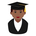 Black Graduated Boy Avatar Flat Icon