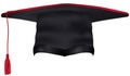 Black Graduation Cap with Red Tassel