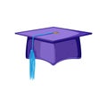 black graduation hat cartoon vector illustration