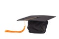 Black Graduation Hat with Gold Tassel Royalty Free Stock Photo