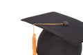 Black Graduation Hat with Gold Tassel isolated Royalty Free Stock Photo