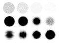 Black grain point effect. Circle Black Grunge Noise Vector isolated on a white background Royalty Free Stock Photo