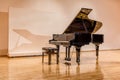 Black Grand piano at the concert Hall Royalty Free Stock Photo