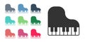 Black Grand piano icon isolated on white background. Musical instrument. Set icons colorful. Vector Royalty Free Stock Photo