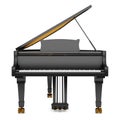 Black grand piano isolated on white Royalty Free Stock Photo