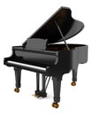 Black grand piano isolated on white Royalty Free Stock Photo