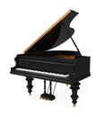 Black Grand Piano Isolated