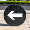 Black Granite Directional Arrow Sign Pointing Left Royalty Free Stock Photo