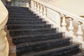 black granite stairs inside a modern luxury hotel Royalty Free Stock Photo