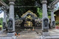 Black Granite Statues of Indian Diety Naga Devta Serpent God, worshipped in South India. Mangalore. Also called Kul Devata. Royalty Free Stock Photo